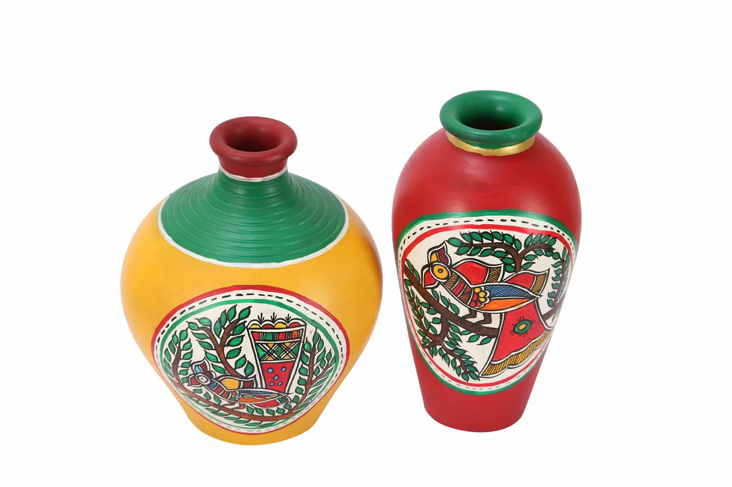 Combo Of Terracotta Handpainted Vases,Pots For Home Decor & Gift - ArtyCraftz.com