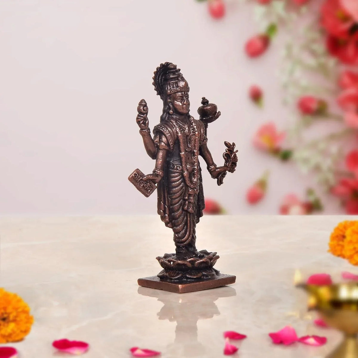 Copper Dhanvantari Statue
