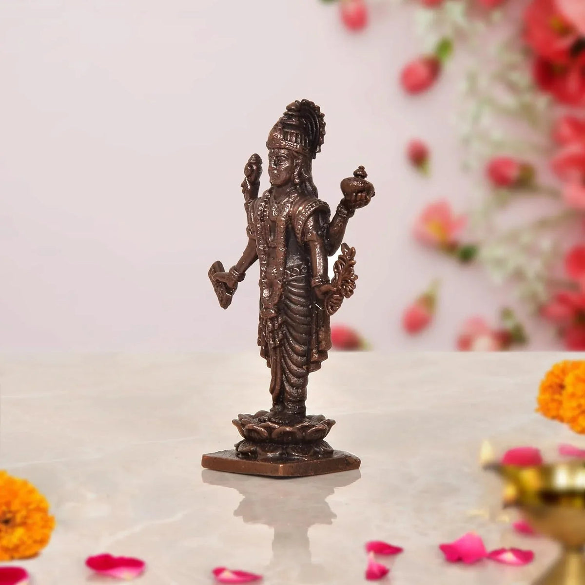 Copper Dhanvantari Statue