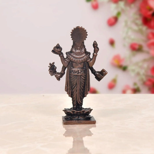 Copper Dhanvantari Statue