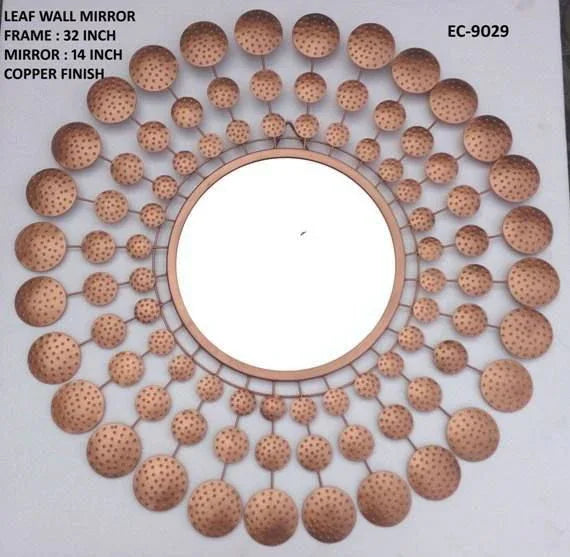 Copper Sunburst Decorative Wall Mirror-ArtyCraftz.com