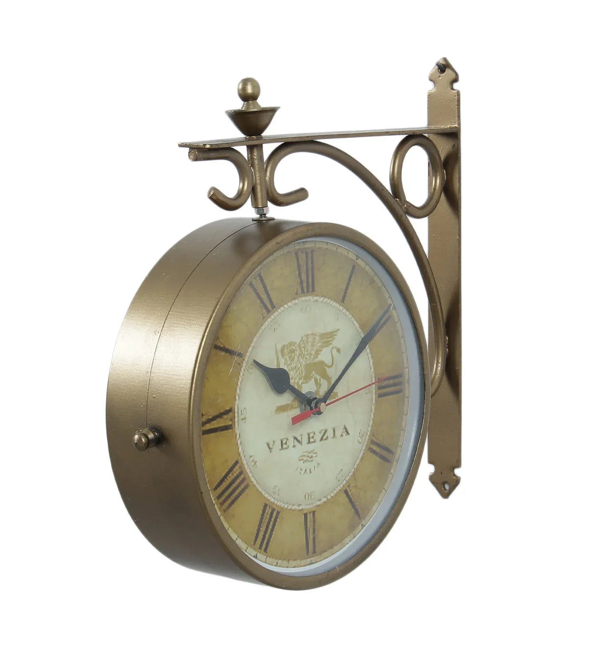Cosmic Gold Metal Analog Railway Clock