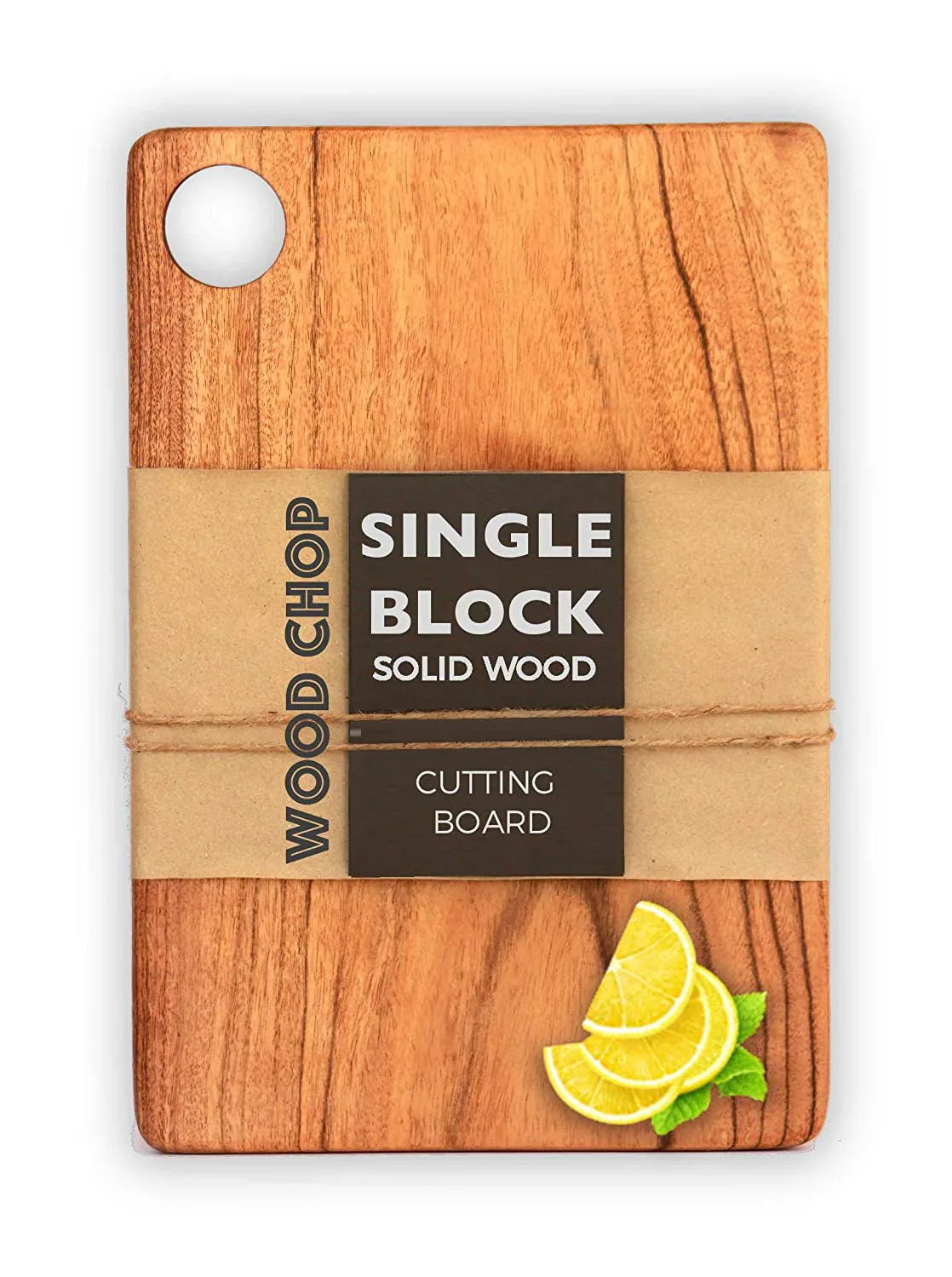Single Solid Block Acacia Wood Wooden Chopping / Cutting Board with Anti Skid Mat (15 x 8 x 0.5 Inches) - ArtyCraftz.com
