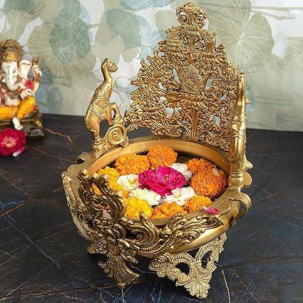 Handcrafted Royal Brass Ornate Flower Urli Bowl