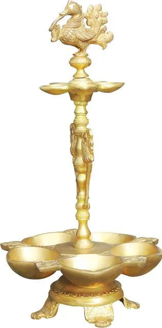 Decorative Oil Lamp with Dancing Ganesha on top Table Decor 7.4*7.4*14 Inches - ArtyCraftz.com