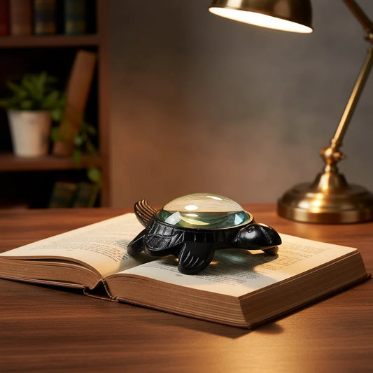 Decorative Turtle Magnifying Glass Showpiece-ArtyCraftz.com