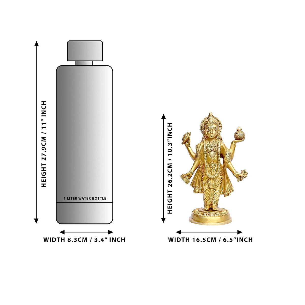 Dhanvantri brass idol with traditional gold finish-artycraftz.com