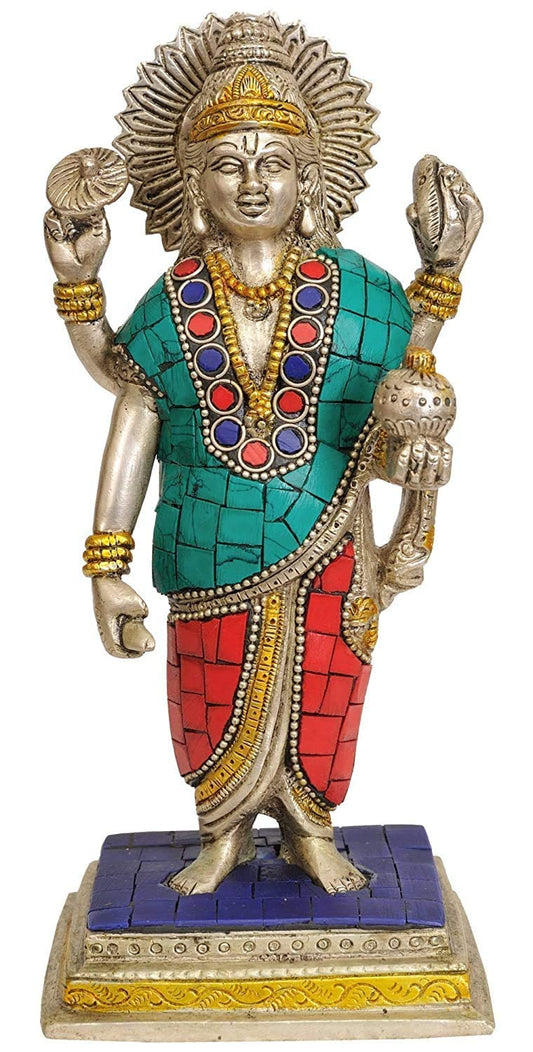 Dhanvantri idol with colorful handcrafted mosaic style finish-artycraftz.com