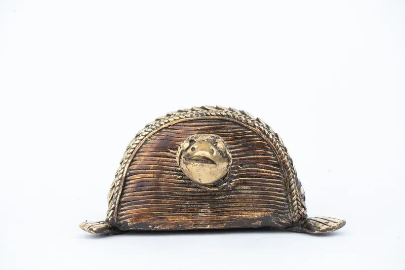 Dhokra Art Red Turtle Showpiece