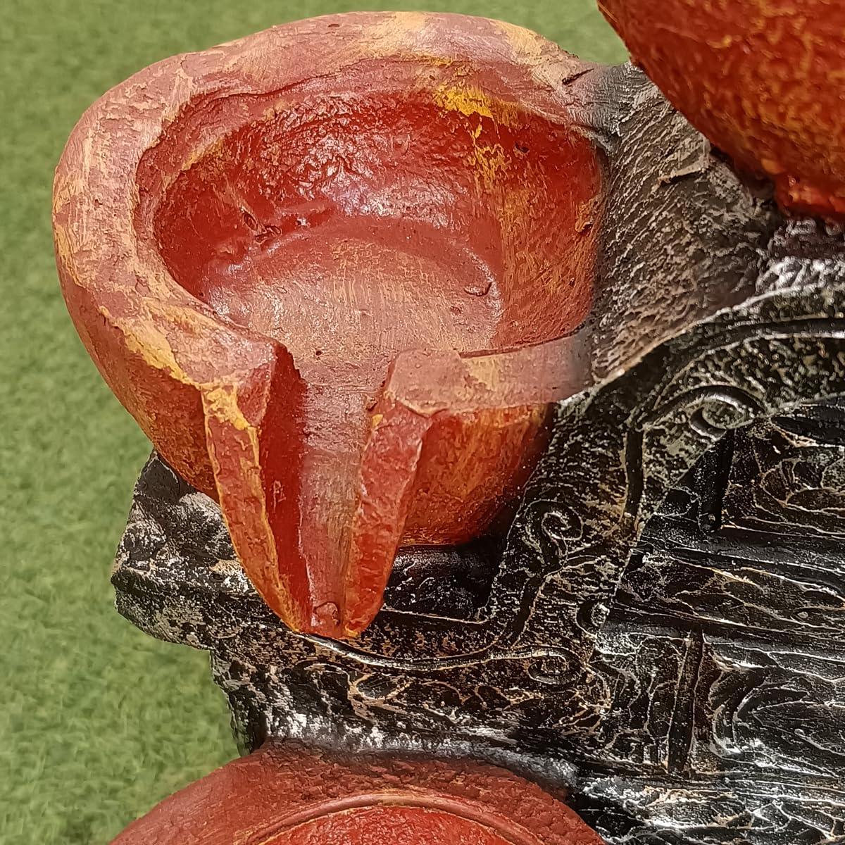 Divine Cascading 4 Diyas Resin Water Fountain-ArtyCraftz.com