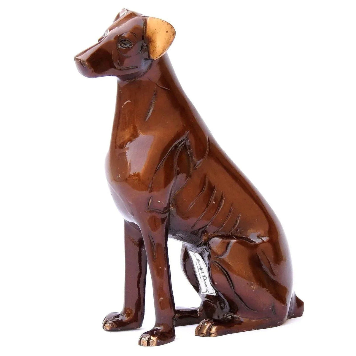 Dog Animal Showpiece of Brass in Antique Brown Glossy Finish for Home Decoration - ArtyCraftz.com