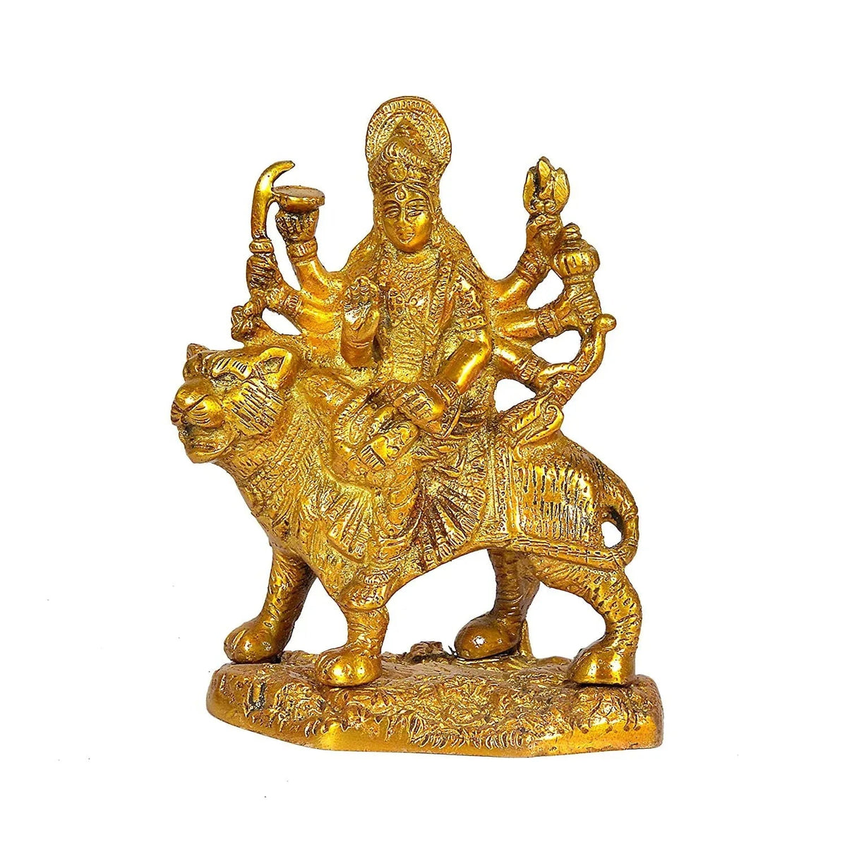 Durga Hindu Goddess Religious Statue Brass Figurines - ArtyCraftz.com