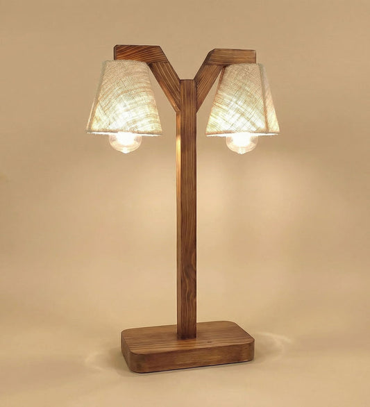 Elania Wooden Table Lamp with Jute Lampshade
-artycraftz.com