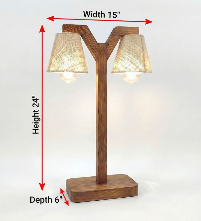 Elania Wooden Table Lamp with Jute Lampshade
-artycraftz.com