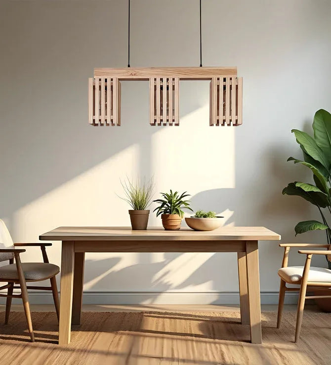Elegant Beige Wooden Series Hanging Lamp - ArtyCraftz.com