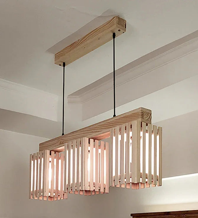 Elegant Beige Wooden Series Hanging Lamp - ArtyCraftz.com