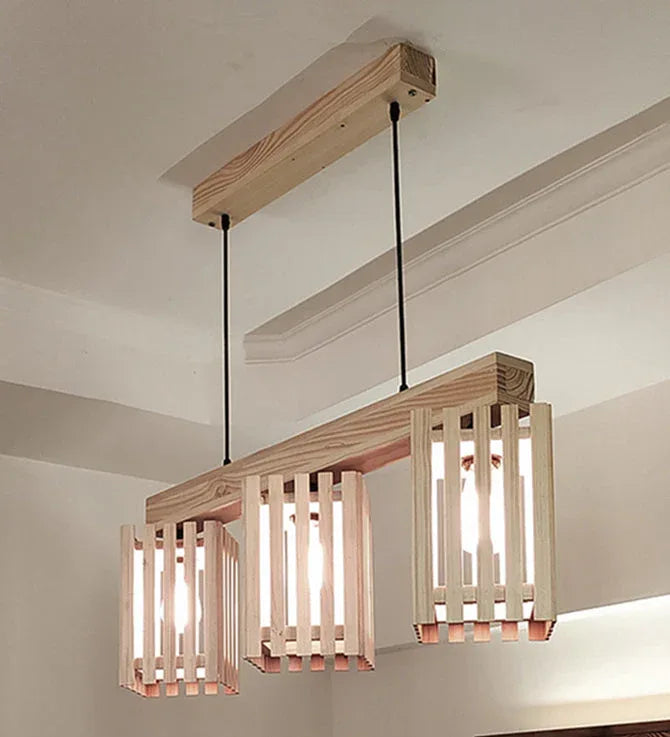 Elegant Beige Wooden Series Hanging Lamp - ArtyCraftz.com