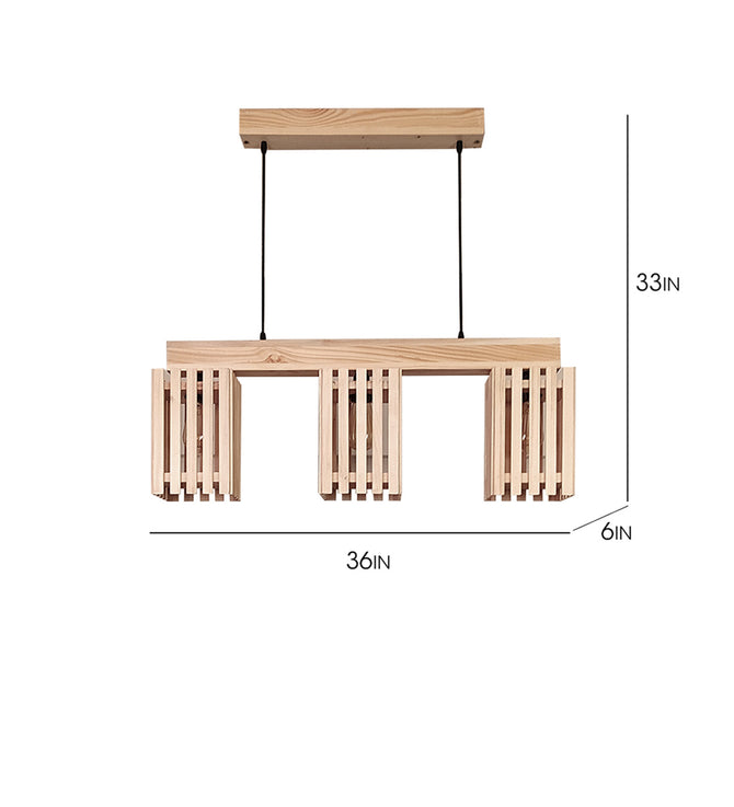Elegant Beige Wooden Series Hanging Lamp - ArtyCraftz.com