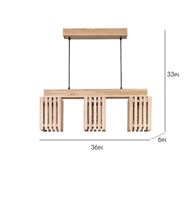 Elegant Beige Wooden Series Hanging Lamp - ArtyCraftz.com