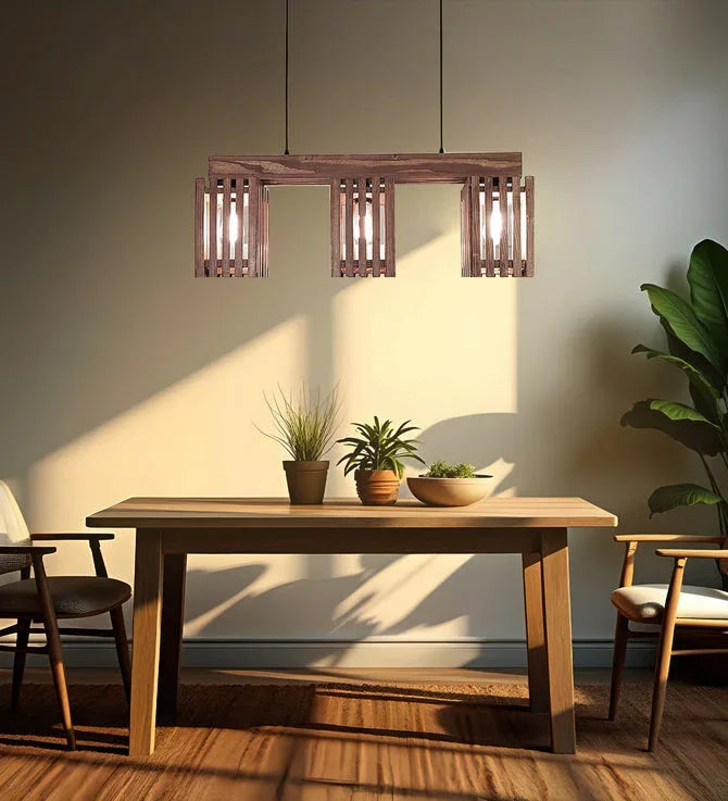 Elegant Brown Wooden Series Hanging Lamp-ArtyCraftz.com