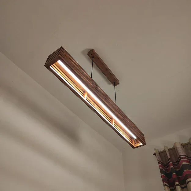 Elegant Baton Brown LED Hanging Lamp On Ceiling