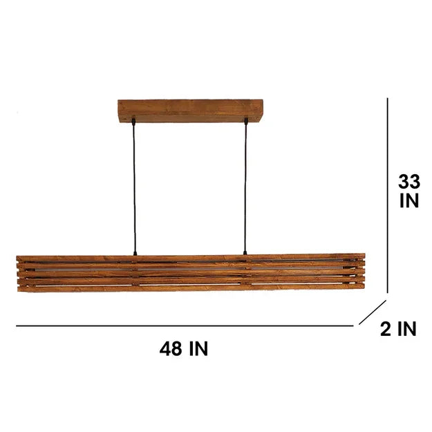 Elegant Baton Brown LED Hanging Lamp with Dimension