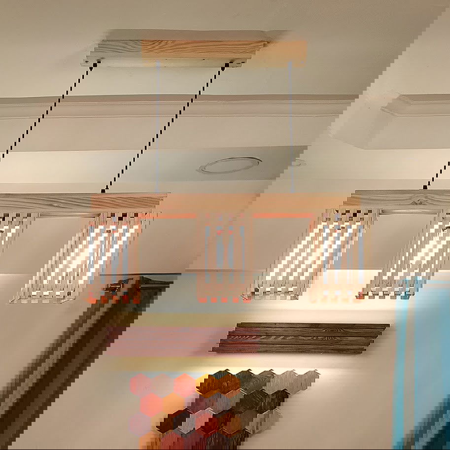 Elegant Beige Wooden Series Hanging Lamp - ArtyCraftz.com