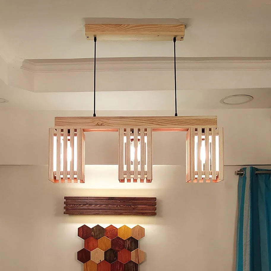 Elegant Beige Wooden Series Hanging Lamp - ArtyCraftz.com