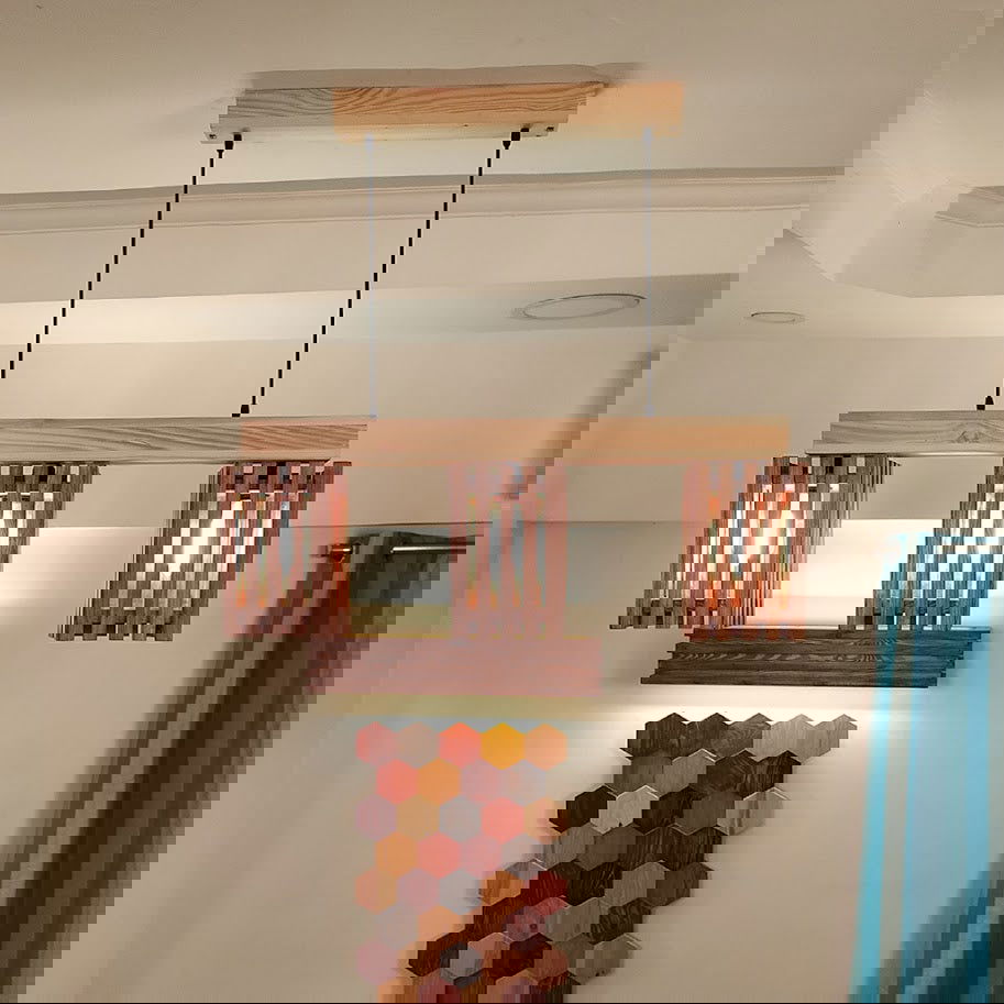 Elegant Brown & Beige Wooden Series Hanging Lamp - ArtyCraftz.com