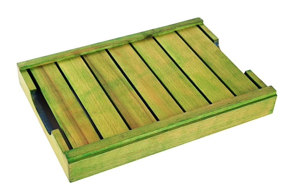 Elegant Multicoloured Wooden Serving Tray (14 x 10 Inch) In Steam Beach Wood Dinnerware Tray - ArtyCraftz.com