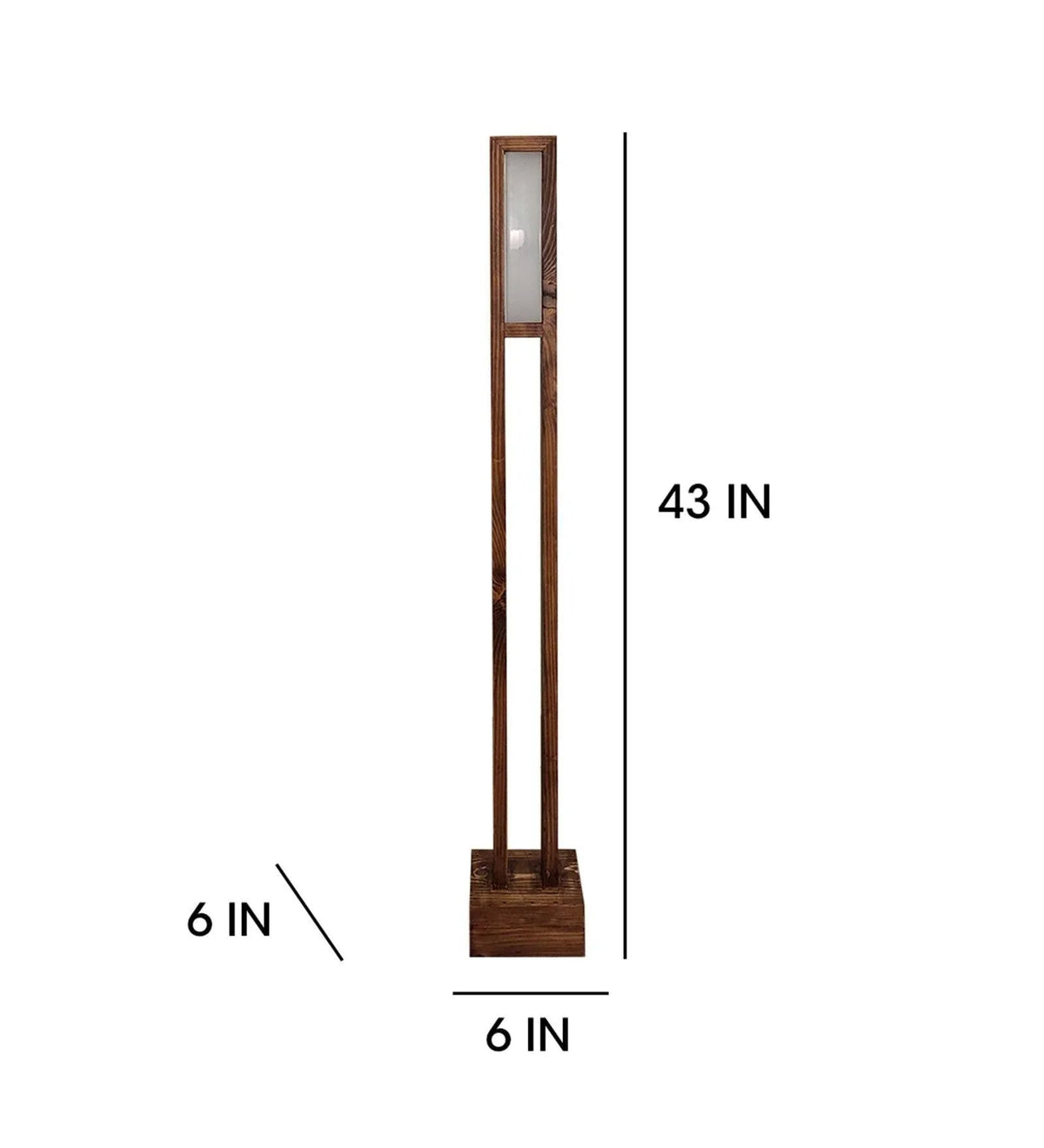 Elevar Wooden LED Floor Lamp with Brown Base - ArtyCraftz.com