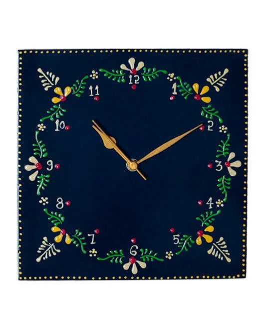 Embossed Hand Painted Unique Wall Clock - ArtyCraftz.com