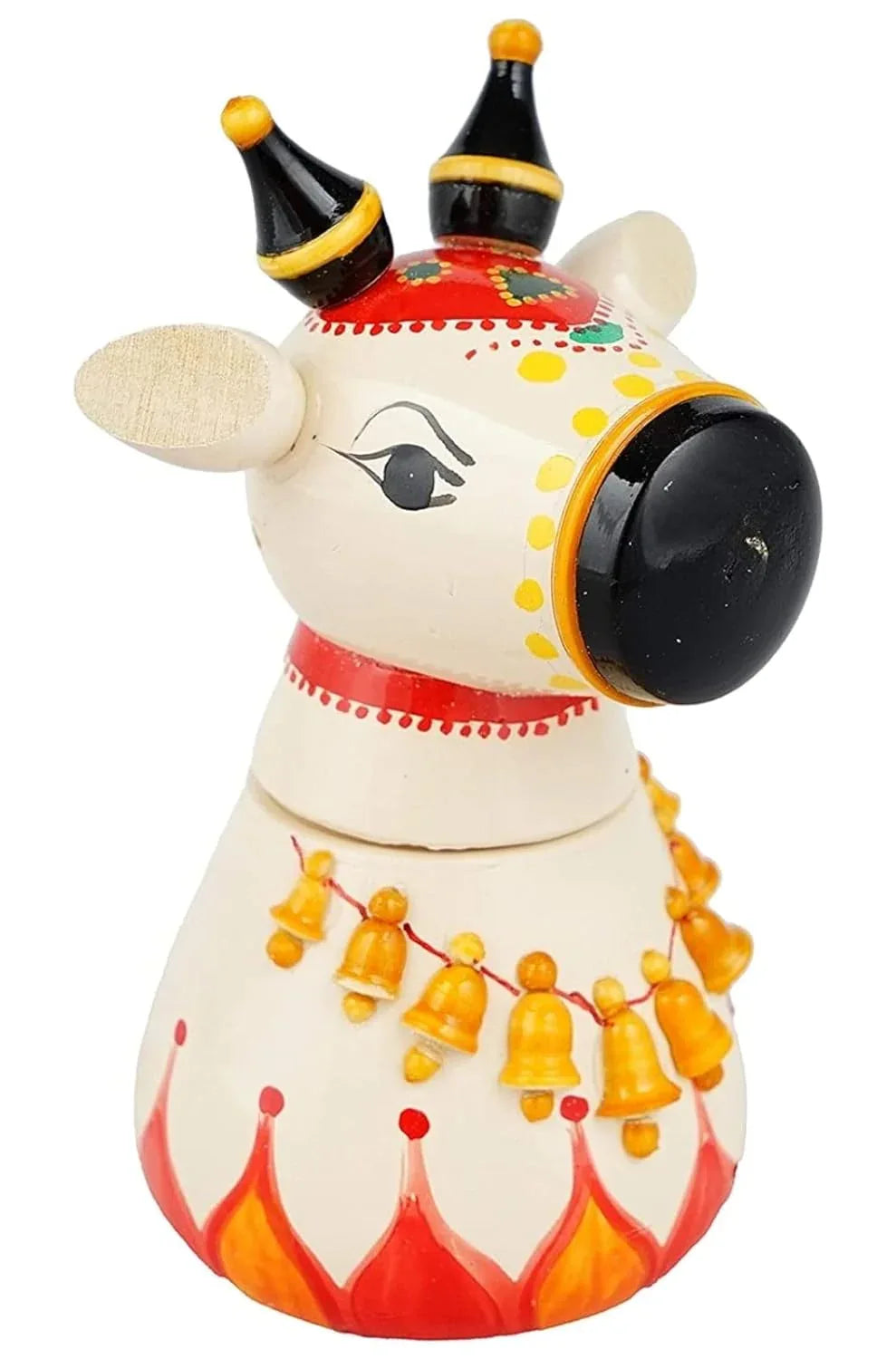 Etikoppaka Cow Shaped Wooden kumkum box - ArtyCraftz.com