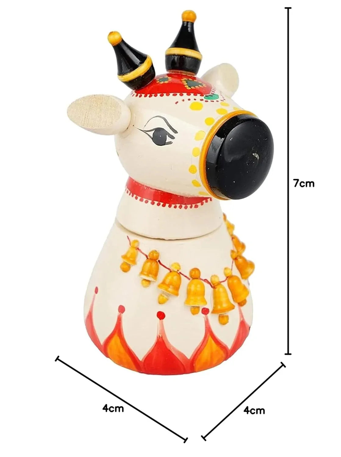 Etikoppaka Cow Shaped Wooden kumkum box - ArtyCraftz.com