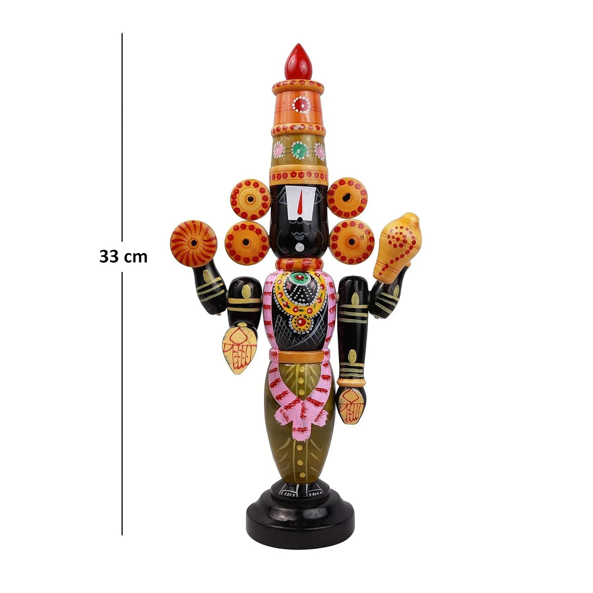 Etikoppaka Wooden Balaji Idol With Dimension