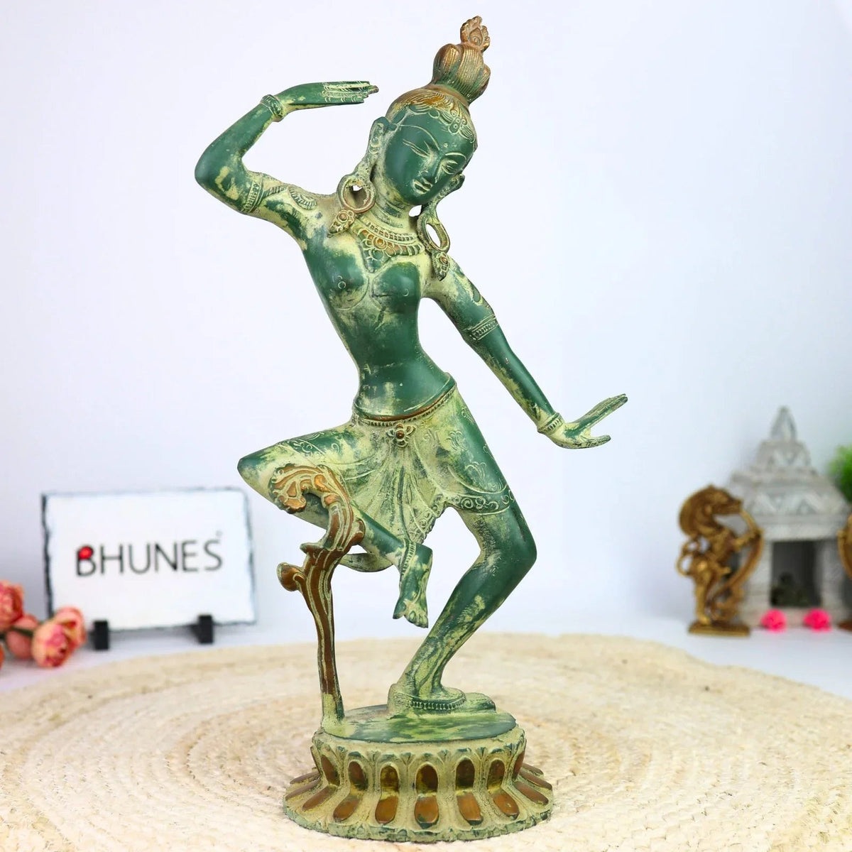Exquisite Brass Dancing Tara Devi Statue-ArtyCraftz.com