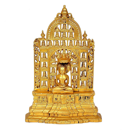 Exquisite Brass Mahaveer Swami with 23 Tirthankars Statue-ArtyCraftz.com