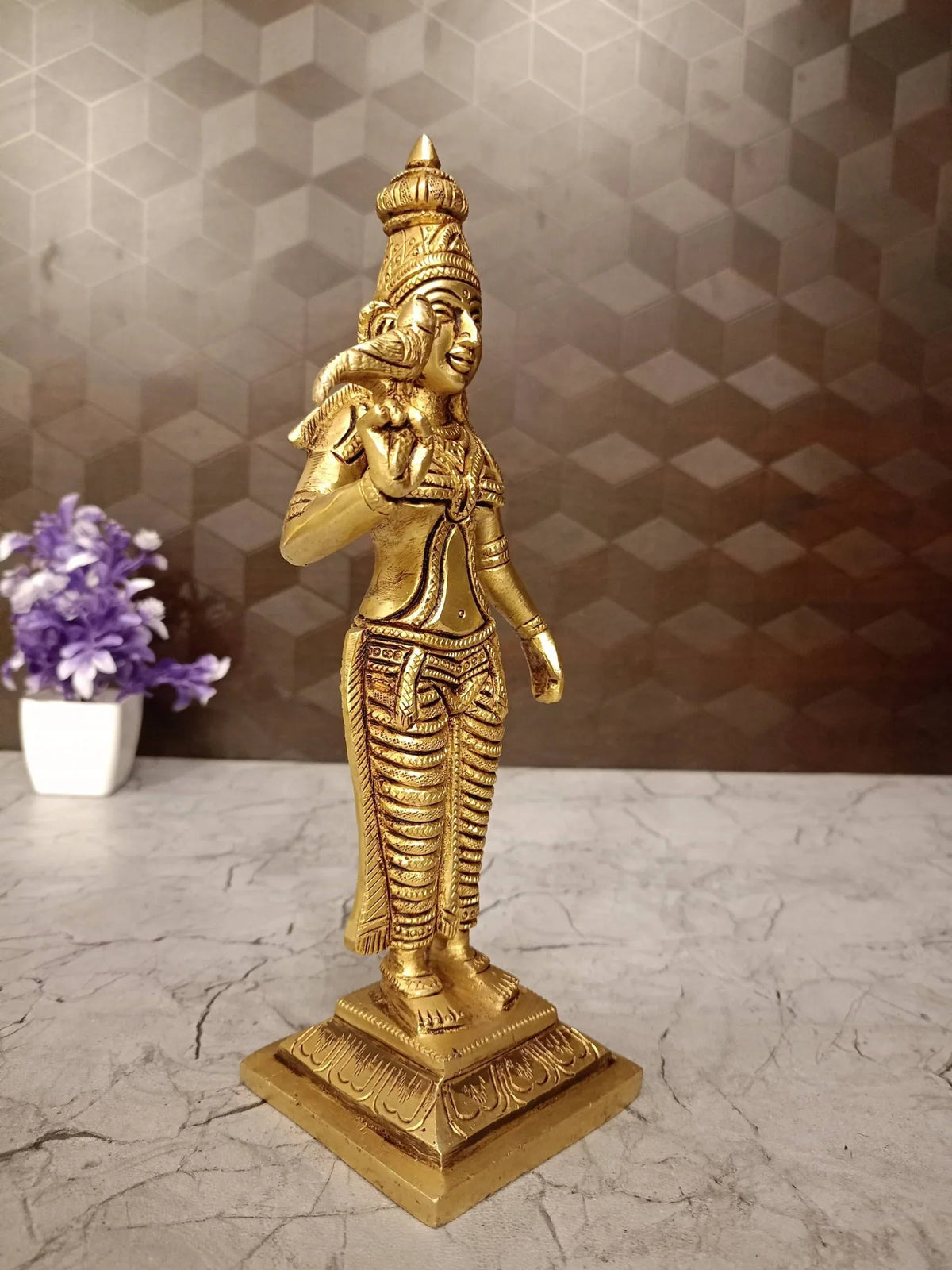 Exquisite Handcrafted Brass Artistry Meenakshi Statue-ArtyCraftz.com