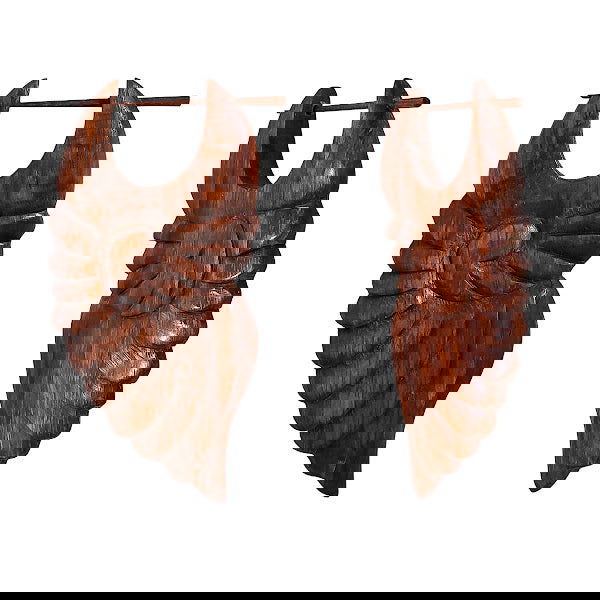 Fear Shape Tribal Fake Gauge Wooden Earrings 2.7" - ArtyCraftz.com