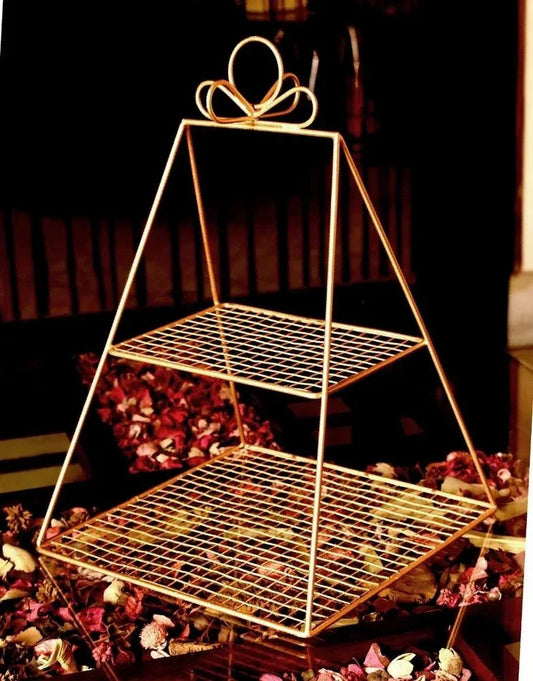 Foldable 2-Tier Pyramid Net Mesh Dessert Holder-ArtyCraftz.com