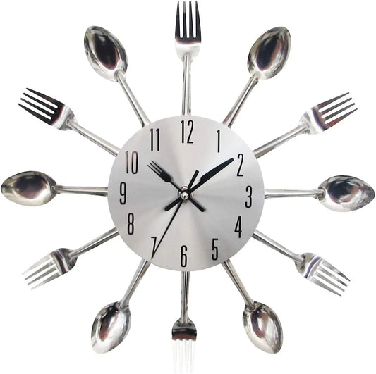 Fork and Spoon Kitchen Wall Clock