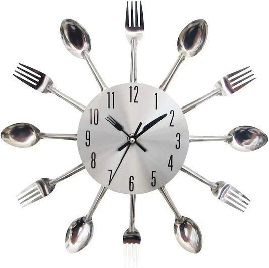 Fork and Spoon Kitchen Wall Clock