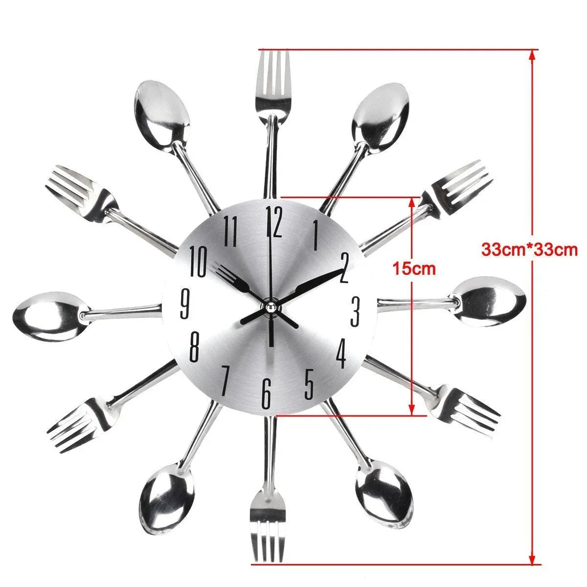 Fork and Spoon Kitchen Wall Clock