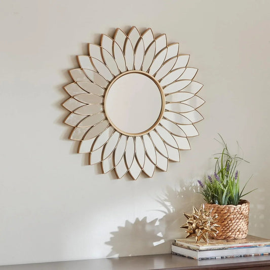 Fusion of Iron & Mirror Decorative Leaves Wall Mirror-ArtyCraftz.com