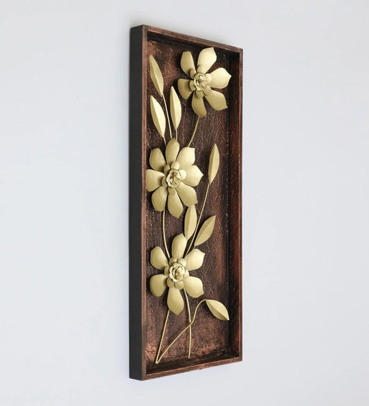 Gold Iron and MDF Apollo Flower Wall Frame