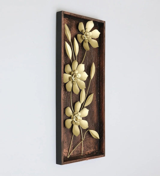 Gold Iron and MDF Apollo Flower Wall Frame