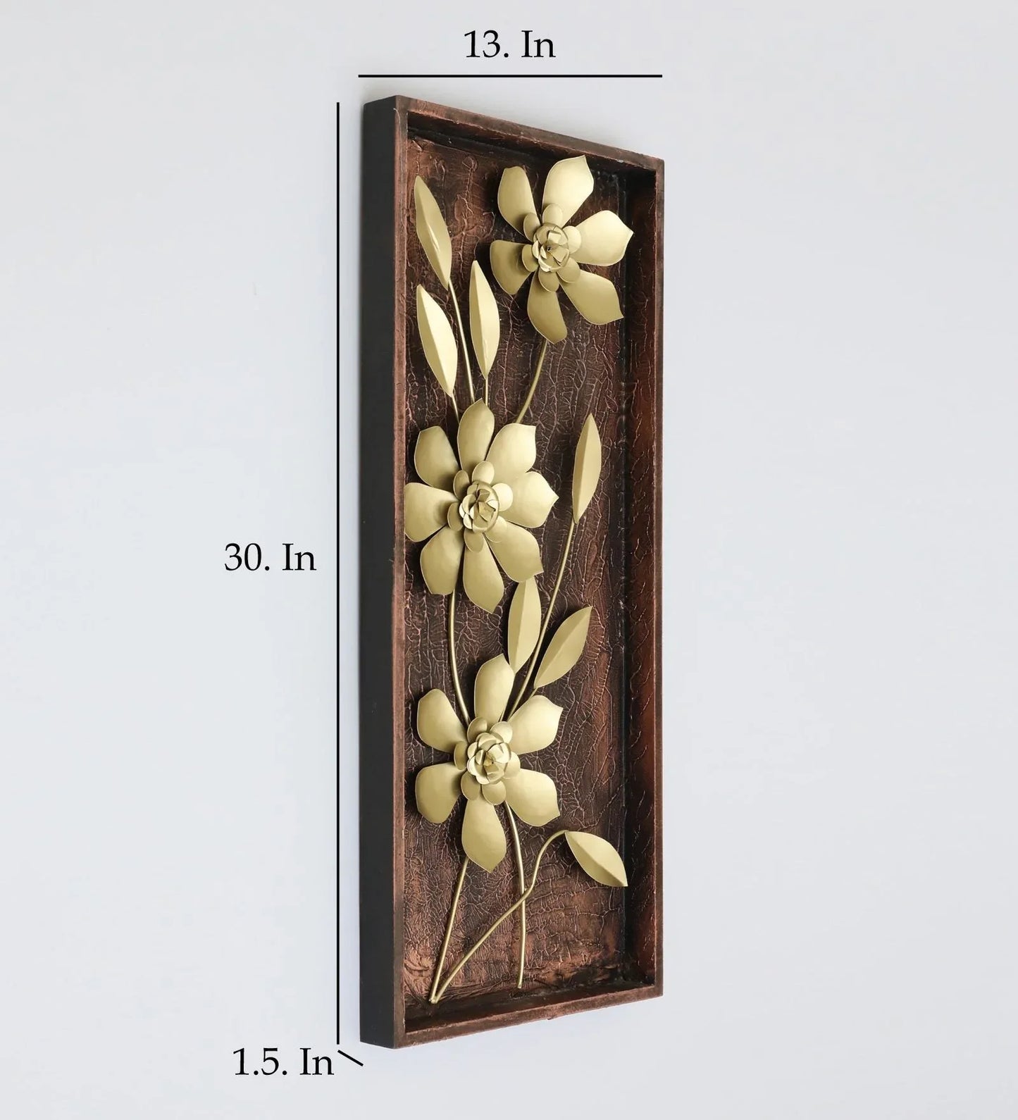 Gold Iron and MDF Apollo Flower Wall Frame