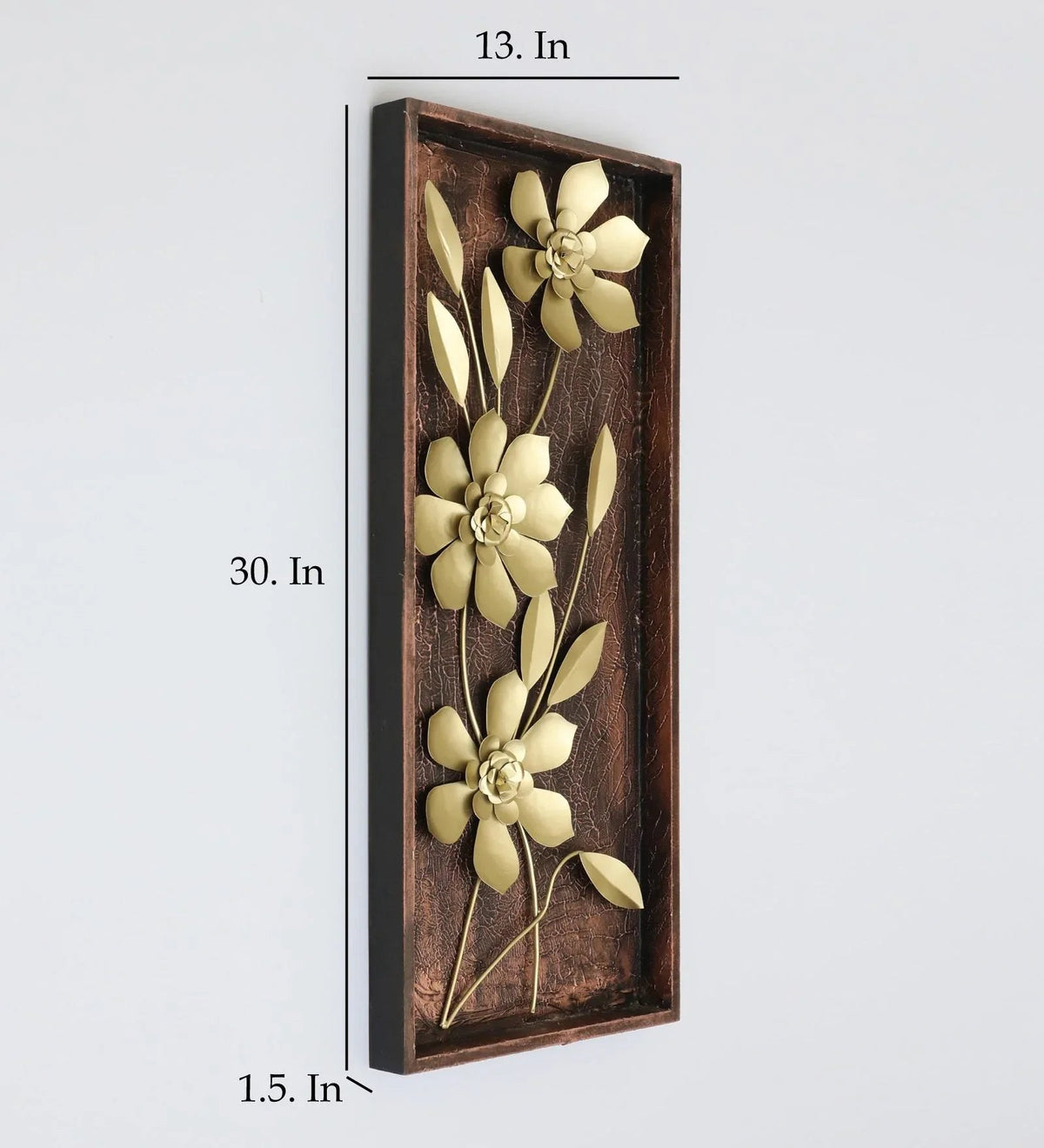 Gold Iron and MDF Apollo Flower Wall Frame