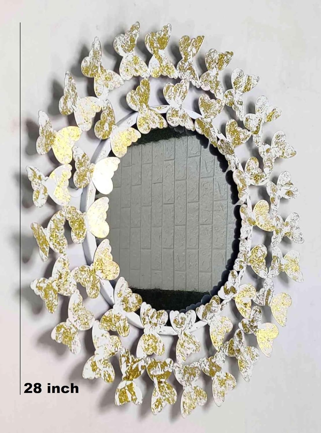 Golden Butterfly Wall Mirror – Luxury Decorative Round Mirror Wall-ArtyCraftz.com