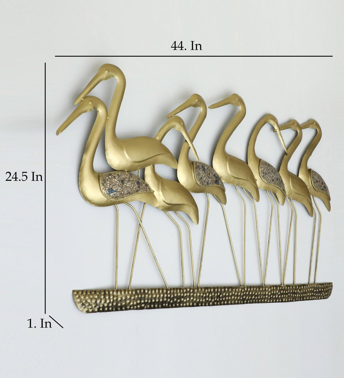 Golden Flamingo Birds Wall Art-ArtyCraftz.com
